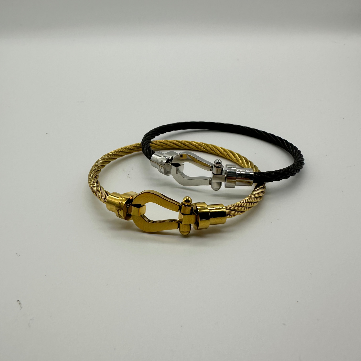 Black and Gold Metal Bracelet