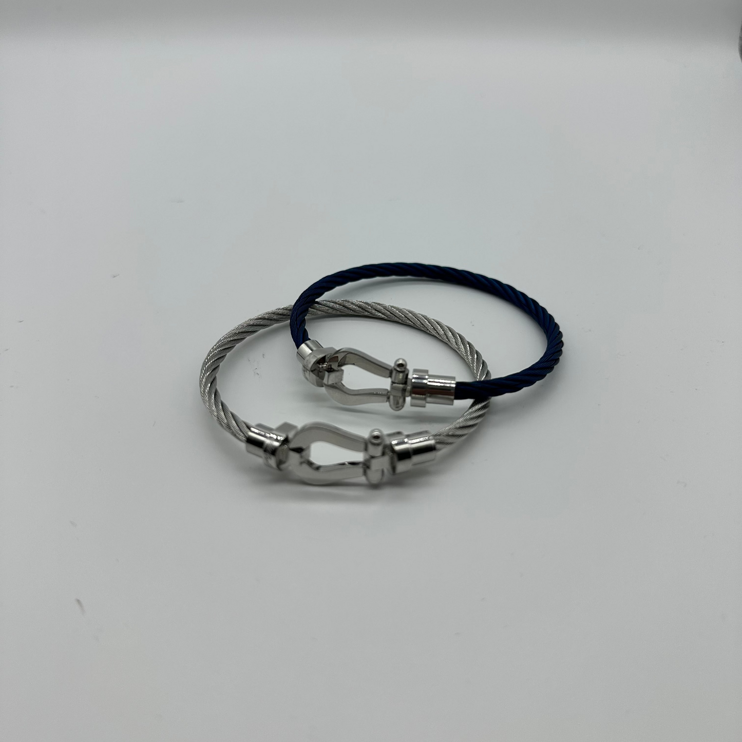 Silver and Blue Metal Bracelet