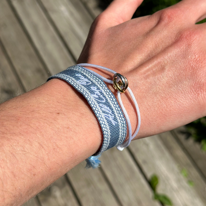 Light Blue and White Woven Bracelet